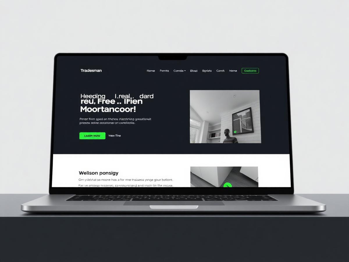 Trades website design by Landmark Web, homepage view.