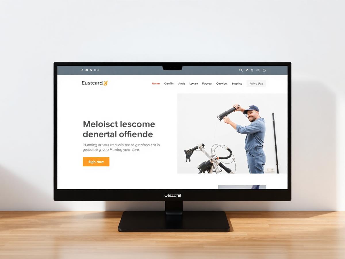 Plumbing website design by Landmark Web, homepage view.